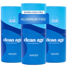Clean Age - Aluminum Free Deodorant for Kids and Teens - 2 oz stick (Pack of 3) - Waves - Teen Deodorant for Girls and Boys - Paraben Free Deodorant - Made with all natural deodorant ingredients
