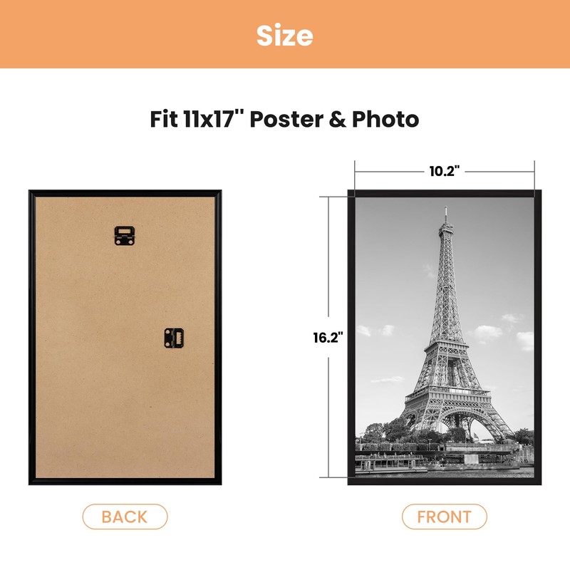 upsimples 11x17 Picture Frame Black 3 Pack, 11 x 17