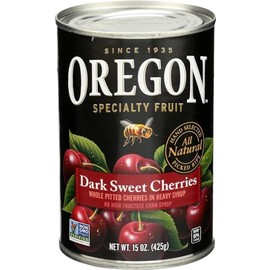 Oregon Fruit Products Dark Sweet Cherries in Heavy Syrup, 15 Ounce (Pack of 6)