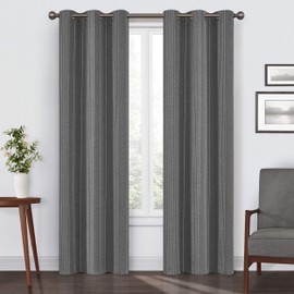 Eclipse Ronneby Grommet Top Curtains for Bedroom, Single Panel, 40 x 63, Black