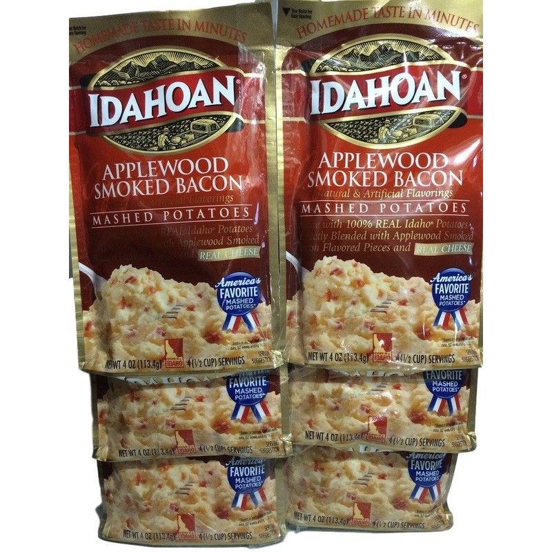 Idahoan, Applewood Smoked Bacon Flavored Mashed Potatoes, 4oz Pouch (Pack