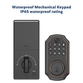 Keyless Entry Door Locks, Smart Auto Locks for Front Doors, Key Fobs and Remotes, Waterproof Mechanical Keypad, Fingerprint Door Locks with Codes