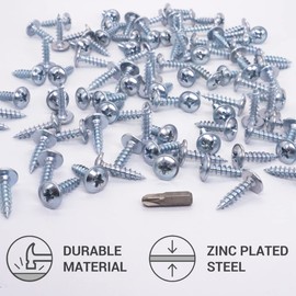 (Pack of 50) Galvanized Steel 6.0 x 25mm Wood Screws Metal Screws Modified Truss Head Self Tapping (50, 6.0 x 25mm)