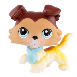 Miniature Cat and Dog Puppy Kitten Fox Figures Pet compitable with LPS Collection:_collie 58 paw down_color