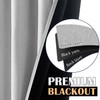 jinchan Blackout Curtain 90 Inch Length Gray, Faux Linen Curtain
