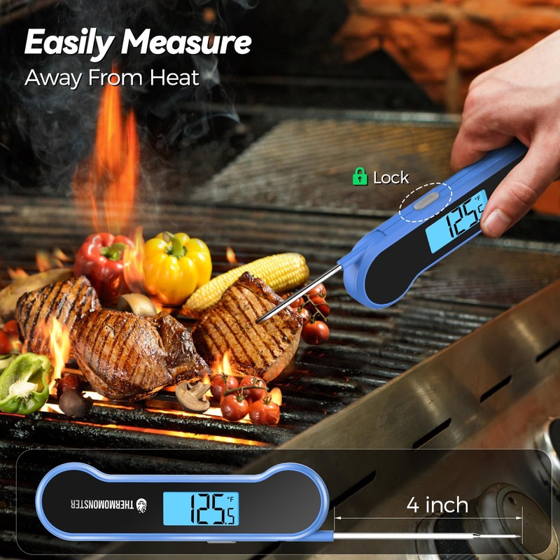 0.5 Sec Instant Read Meat Thermometer Digital with ±0.5℉ Precision,