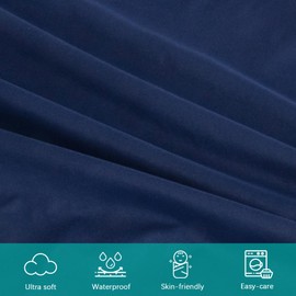 Changing Pad Cover Waterproof, 2 Pack Diaper Change Table Sheets for Baby Boys Girls, Fitted Cradle Sheets for 32"x16" Contoured Pad, Breathable & Ultra Soft, Navy