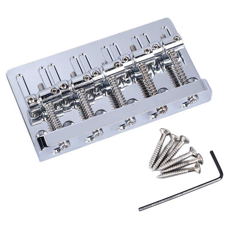 Electric Bass Bridge 5 String Bass Saddle Bridge Thickened Tailpiece