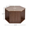 WELLAND Hexagonal Multifunctional Coffee Table, Walnut