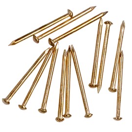 OMOTOOL Iron Brass Plated Nails(300 pcs),Round Head Nails (25MM)