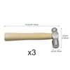 Mini Wooden Handle Round Head Hand Hammer,3 PCS Reinforced Ball