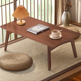 Kuabner Folding Floor Table, Low Coffee Table for Sitting On The Floor,Japanese Floor Table, No Assembly Tatami FoldableTable for Living Room, Home, Office