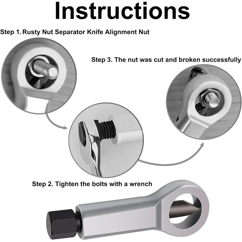 4PCS Nut Splitter Tool, Metal Heavy Duty Nut Splitter Breaker
