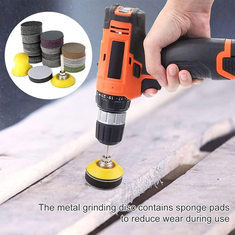 185Pcs 2Inch Sanding Discs, Assorted 60-10000 Grit Wet/Dry Hook &