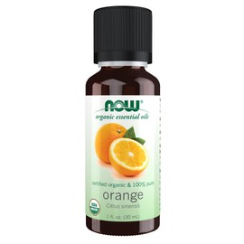 NOW Essential Oils, Organic Orange Oil, Uplifting Aromatherapy Scent, Cold Pressed, 100% Pure, Vegan, Child Resistant Cap, 1-Ounce