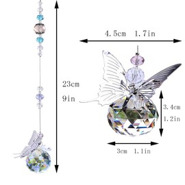 H&D HYALINE & DORA 30MM Crystal Ball Prism Rainbow Maker Hanging Suncatcher Window Butterfly Decor Gift