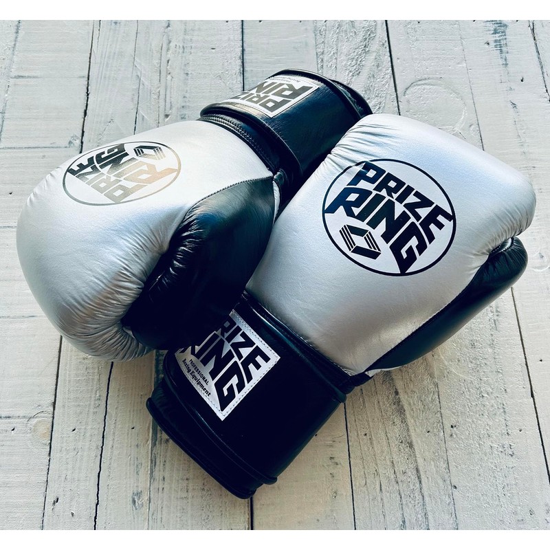 PRIZE RING Boxing Gloves "Professional SS" Silver/Black (14oz)