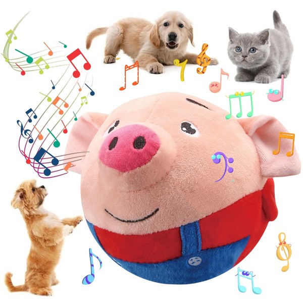 Geojec Interactive Dog Toys,Jumping Squeaky Dog Toys with Recording and