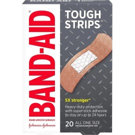 Band-Aid TOUGH-STRIPS 5X Stronger Bandages All One Size  20 CT