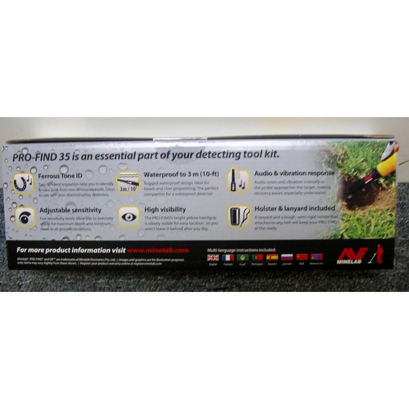 MINELAB WATERPROOF PRO FIND 35 PINPOINTER METAL DETECTOR INCLUDES BELT