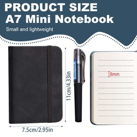 RAMGLYO 1 Pcs Pocket Notebook Portable A7 Note Book Note Pad Journal Notebook Pu Leather Notebooks With Elastic Band And Inner Pocket Hardcover Notepad With Pen For Writing Note Taking (100 Sheets)