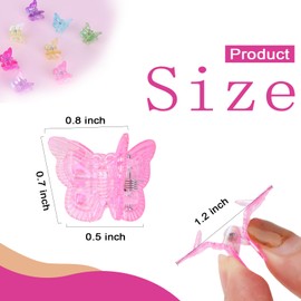 Small Butterfly Hair Clips for Girls 60PCS Cute Mini Hair Claw Clips for Women Little Girls Toddler Barrettes Kids Toddler Hair Accessories for Thin Thick Hair（8 Colors）