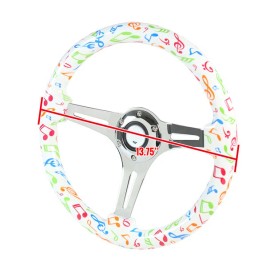 Unbranded Rainbow Musical Note 3 Chrome Spokes Steering Wheel w/ Hub Adapter For Civic...