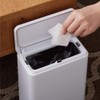 ideaco TUBELOR Medium Flap Trash Can with Lid, White, 0.8