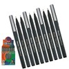 rorito 10 x 0.8mm Fiber Point BLACK Pens Smooth Fine
