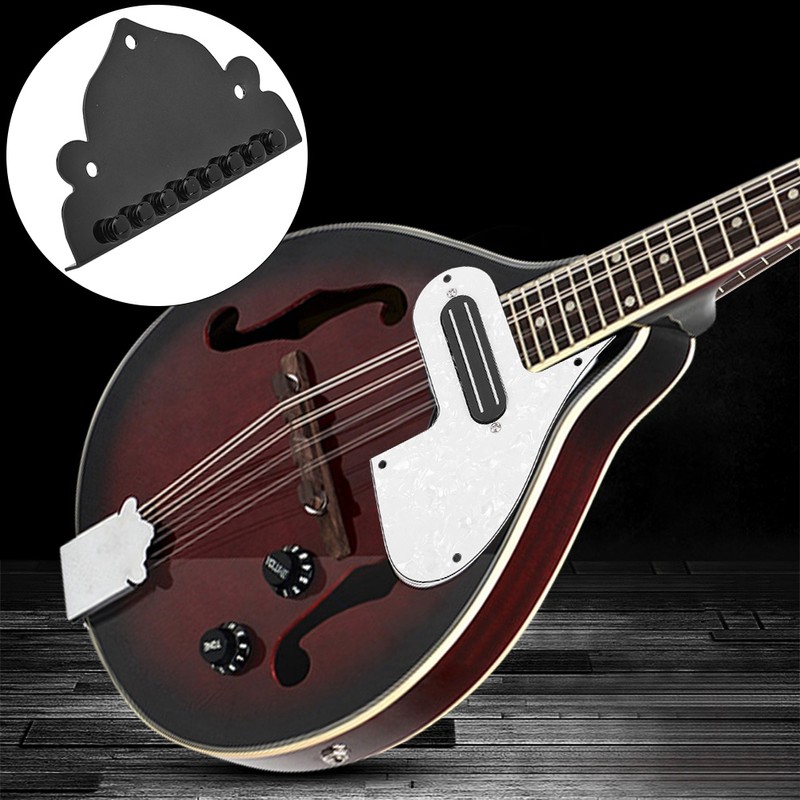 Mandolin Tailpiece Black 8-String Screws Triangular Parts Musical Instrument Accessories