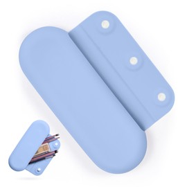 ACCTA Silicone Makeup Brush Holder, Travel Make up Brush Holder, Soft Makeup Case with Magnetic Closure (Blue)