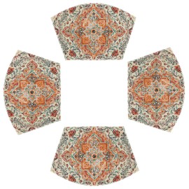 Artoid Mode Farmhouse Boho Round Table Wedge Placemats Set of 4, Seasonal Kitchen Dining Table Decoration for Indoor Party Home