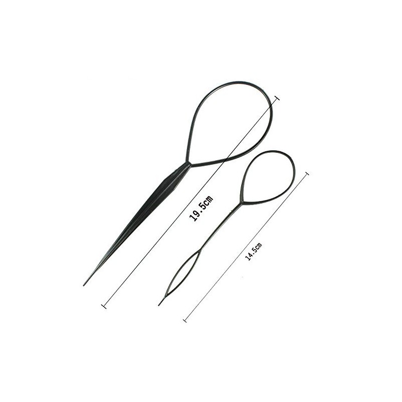 1Set(2pcs) Black Plastic Magic Hair Braid Ponytail Maker Clip Tool