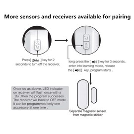 SuperInk 1 Set (1 Sensor,1 Alarm,1 Magnetic Detector) Muti-Function Wireless Welcome Warning Greeting Doorbell PIR Motion Sensor Visitor Alarm Chime Door Bell Infrared Security Smart Alert System Kit