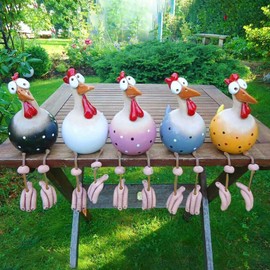 TLHWIN Ceramic Chicken Garden Decoration, Garden Decoration, Chicken Decoration, Handmade Garden Statue, Decorative Hen, Chicken, Garden Stake Figure, Patio, Weatherproof, Resin Statue, Farm, Balcony,