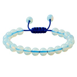 Amazing Gemstone Opalite Bracelet for Women Men's Gifts - Protection Healing Crystal Bracelet - 8mm Gemstones Beaded Adjustable Bracelet Pulseras Para Hombres Mujer Stocking Stuffers