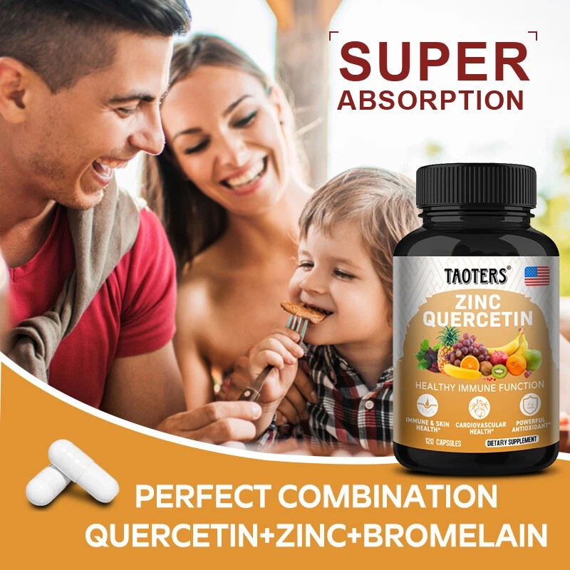 TAOTERS Quercetin Zinc Capsules Protects Respiratory System Antioxidants12
