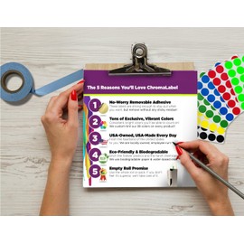 ChromaLabel 4 Inch Round Label Removable Color Code Dot Stickers, High Visibility for Warehouse Inventory, 100 Labels per Pack, Fluorescent Yellow