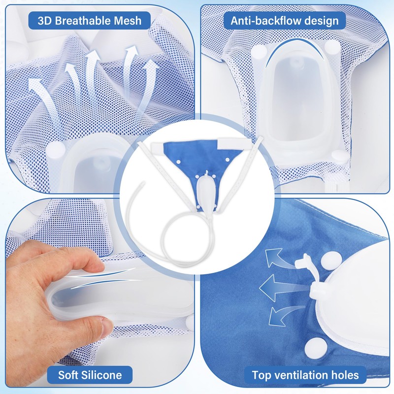 Wearable Urine Collector, Reusable Silicone Urinal for Bedridden &Travel