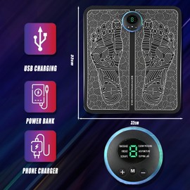 Kikuo EMS Fussmassagegerät Fußmassagegerät Elektrisches Tragbares Fußmassagegerät USB-Aufladung Bieten Sie Längere zur Durchblutungs und Muskelschmerzlinderung