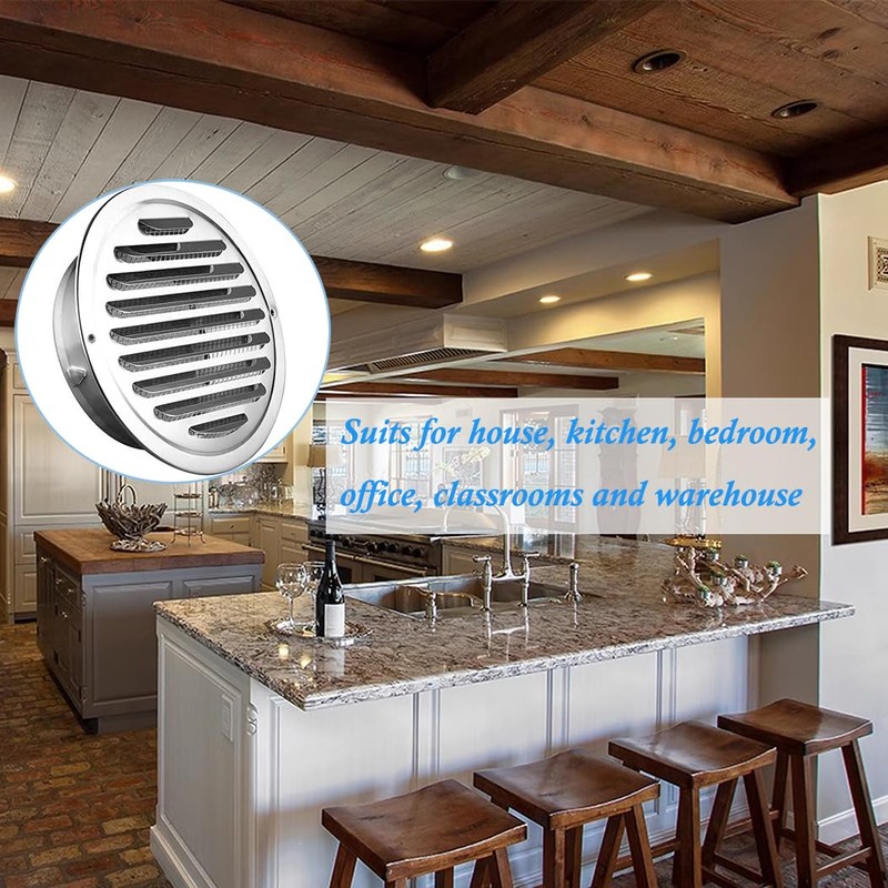 5 Inch Round Vent Cover, Stainless Steel Air Vent Built