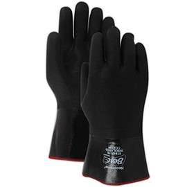 SHOWA 6784R-10 Neoprene Coated Glove, Cotton Liner, Chemical Resistant, 14" Gauntlet, Large (Pack of 12 Pairs) , Black