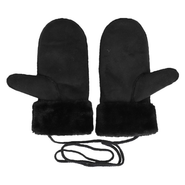 YJZQ Winter Gloves Warm Mittens Leather Mittens with Cord Outdoor