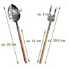 NATUREHOME Design Stainless Steel Salad Servers with Olive Wood Handle