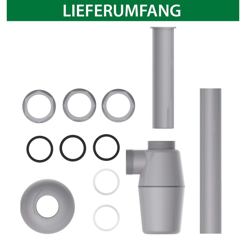 KIRCHHOFF Eco Save Siphon, Sustainable Drain, Odour Trap Made of