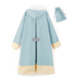 YAMANMAN Women's Raincoat, Long Length, Backpack-Compatible, For Work or School, Bicycle Rainwear, gray blue, Free size