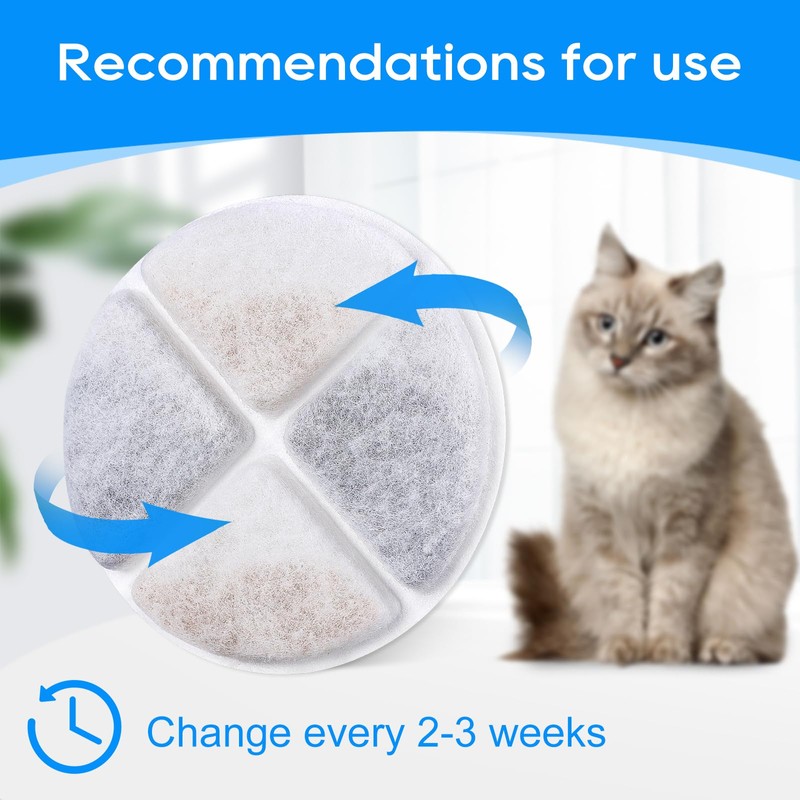 12 Pack Cat Water Fountain Filters, Filter Replacement Compatible with