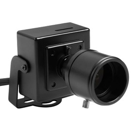 REVODATA Mini Caméra Sécurité 5MP, Zoom Manuel 2.8-12 mm, Petite Caméra de Surveillance Intérieure PoE, Détection Mouvement, Fonctionne Avec Carte SD/NVR, 256GB TF Card (I712-P-TS-SD)