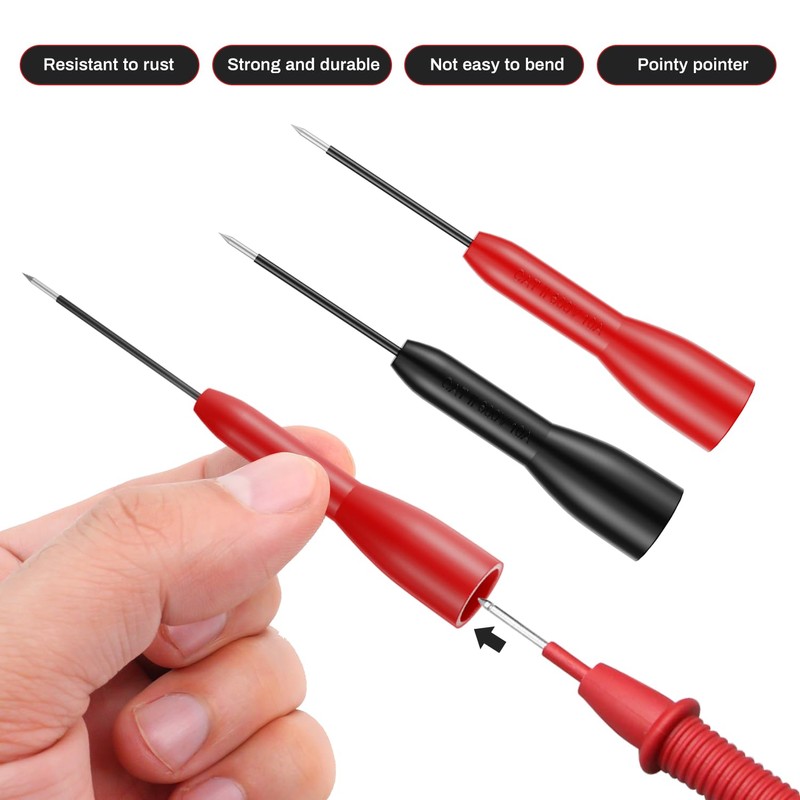 4 Pack 2mm Extended Needle Test Probes, 600v/10a Non-Destructive Multimeter
