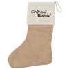 Huuraa Weihnachtsstrumpf Girlfriend Material Schriftzug Geschenk Beige Jute Girlfriend Material
